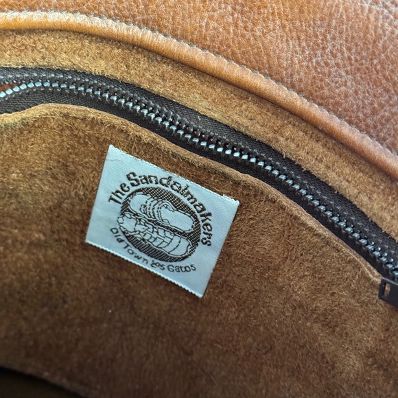 The Sandalmakers Los Gatos California Vintage Brown Leather Shoulder Bag - Picture 6 of 9